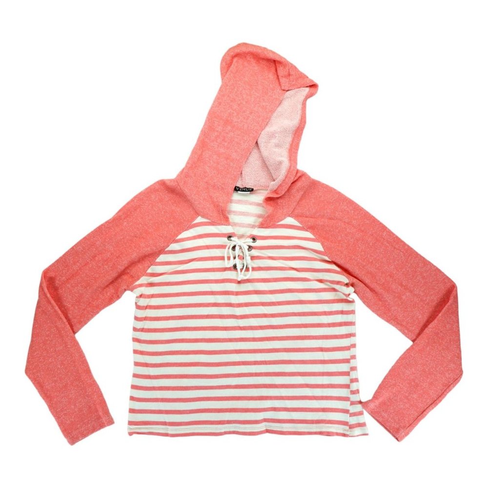 Venus Sweater Womens XL Coral White Hoodie Pullover Outdoors Workout